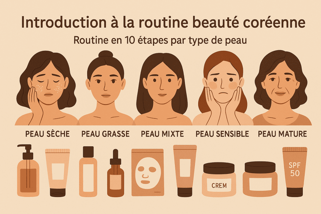 Routine skincare coréeene selon type de peau